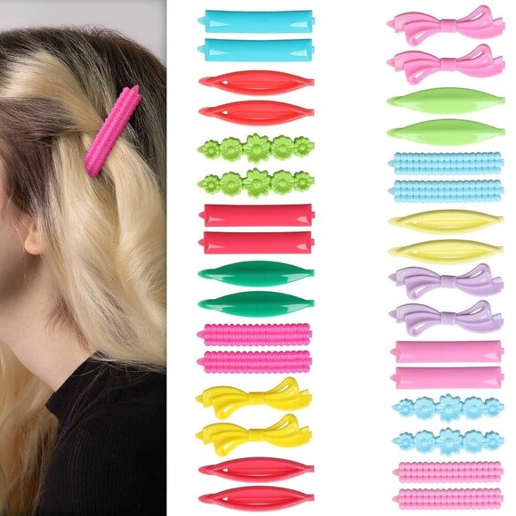 Hair Clips Set 32Pcs Multi-Color Plastic Small Barrettes for Women Girls main image 6